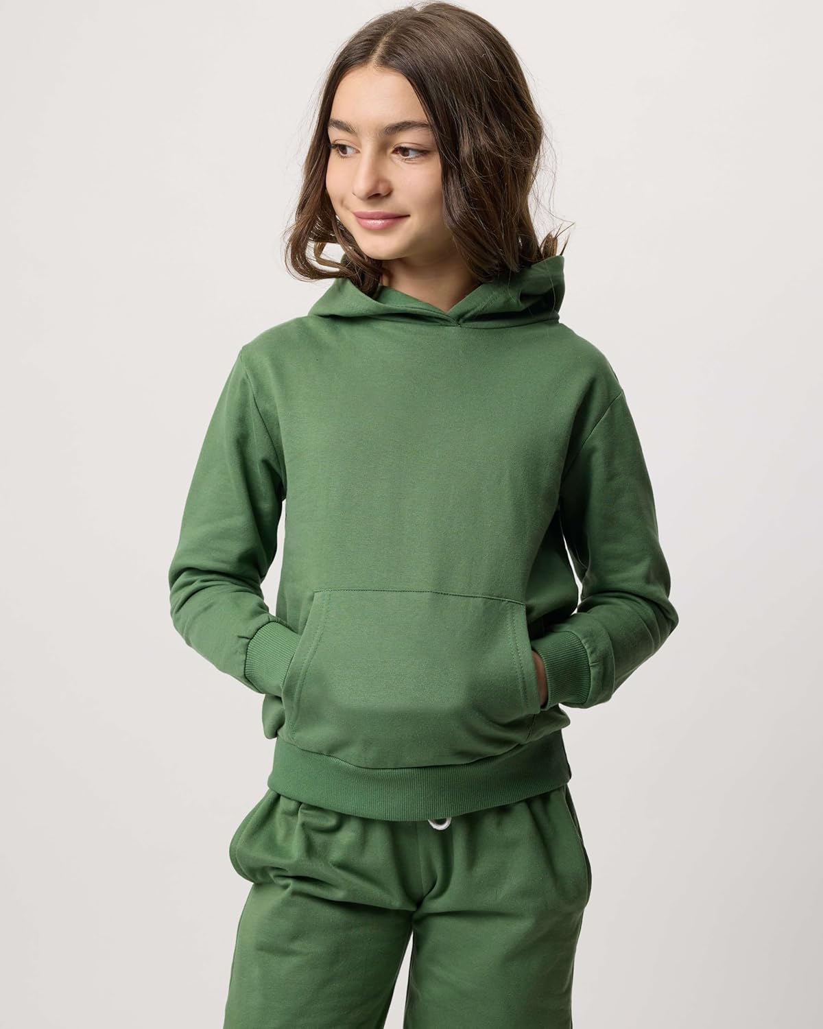 Real Essentials 3-Pack Girls Soft-Brushed Fleece Pullover Hoodie with Kangaroo Pocket