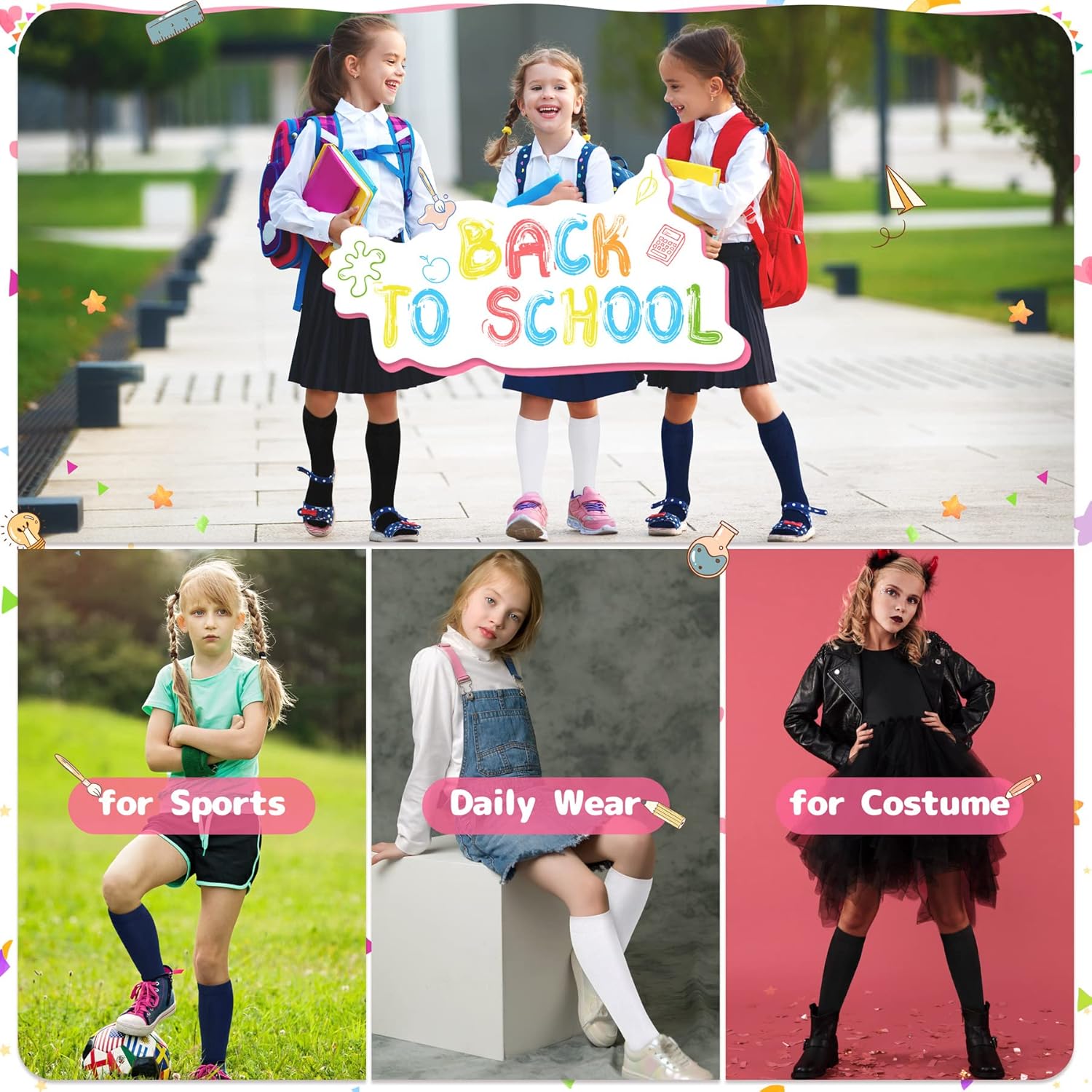 Olreco Knee High Socks for Girls Soft Warm Uniform Socks