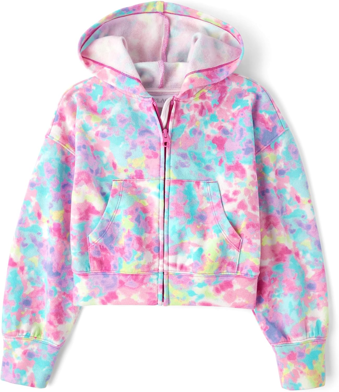 The Childrens Place Girls Cropped Hoodie with Zip