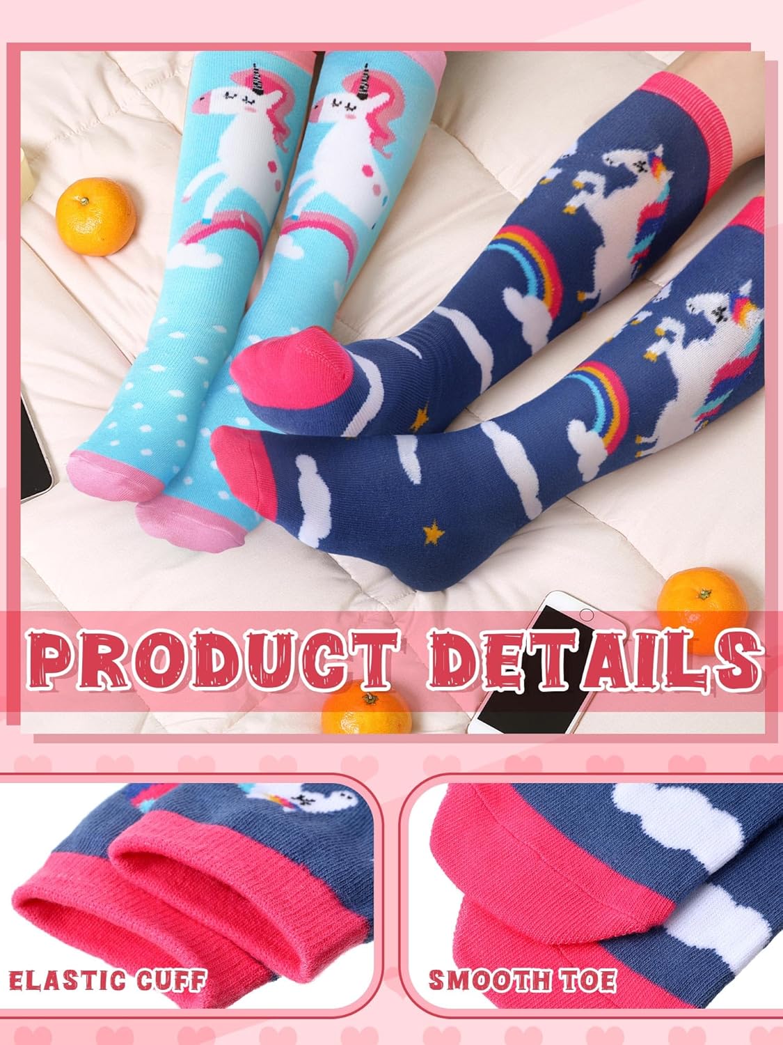 Fun Kids Socks Unicorn Pattern