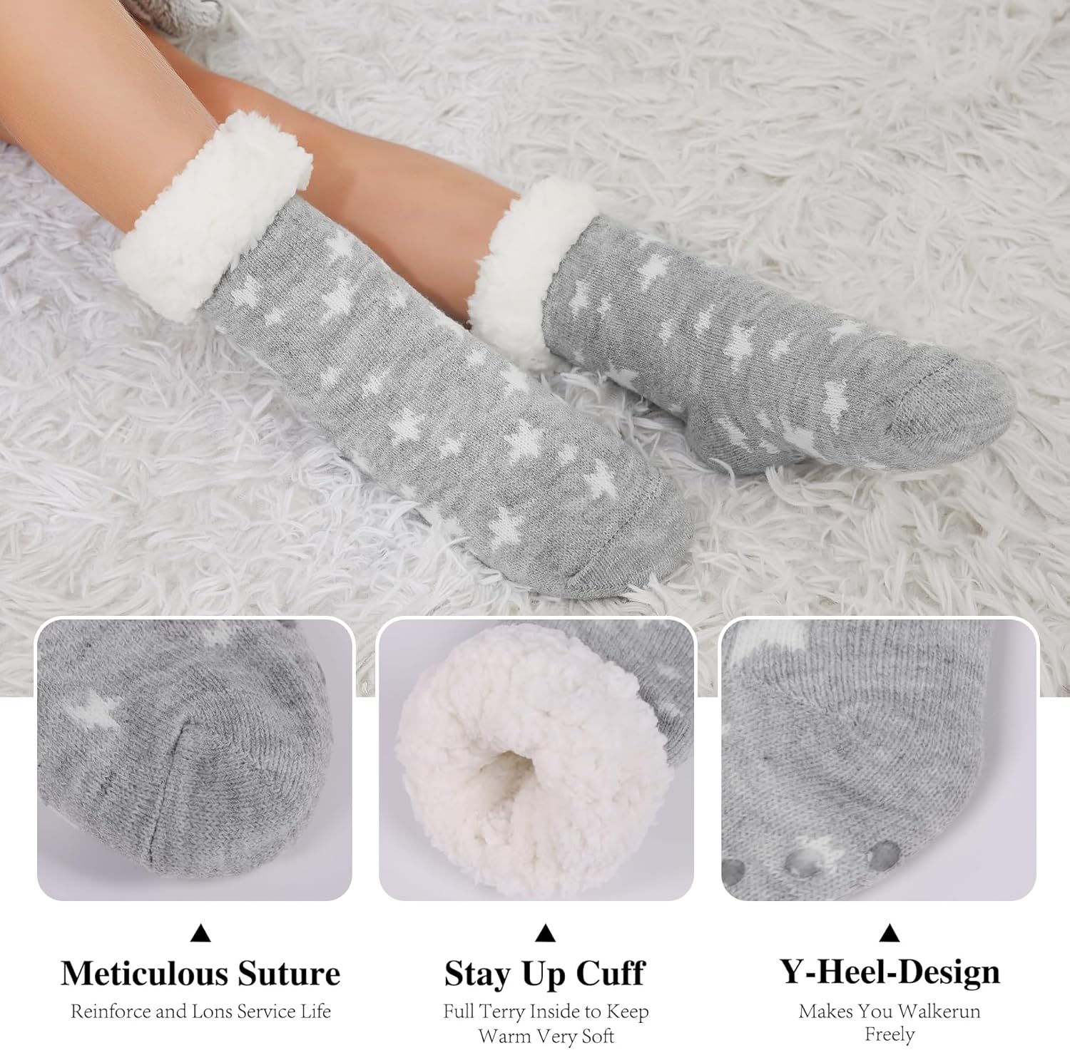 KFUBUO Kids Slipper Socks Non-Slip Warm Fuzzy Perfect Gift for Kids