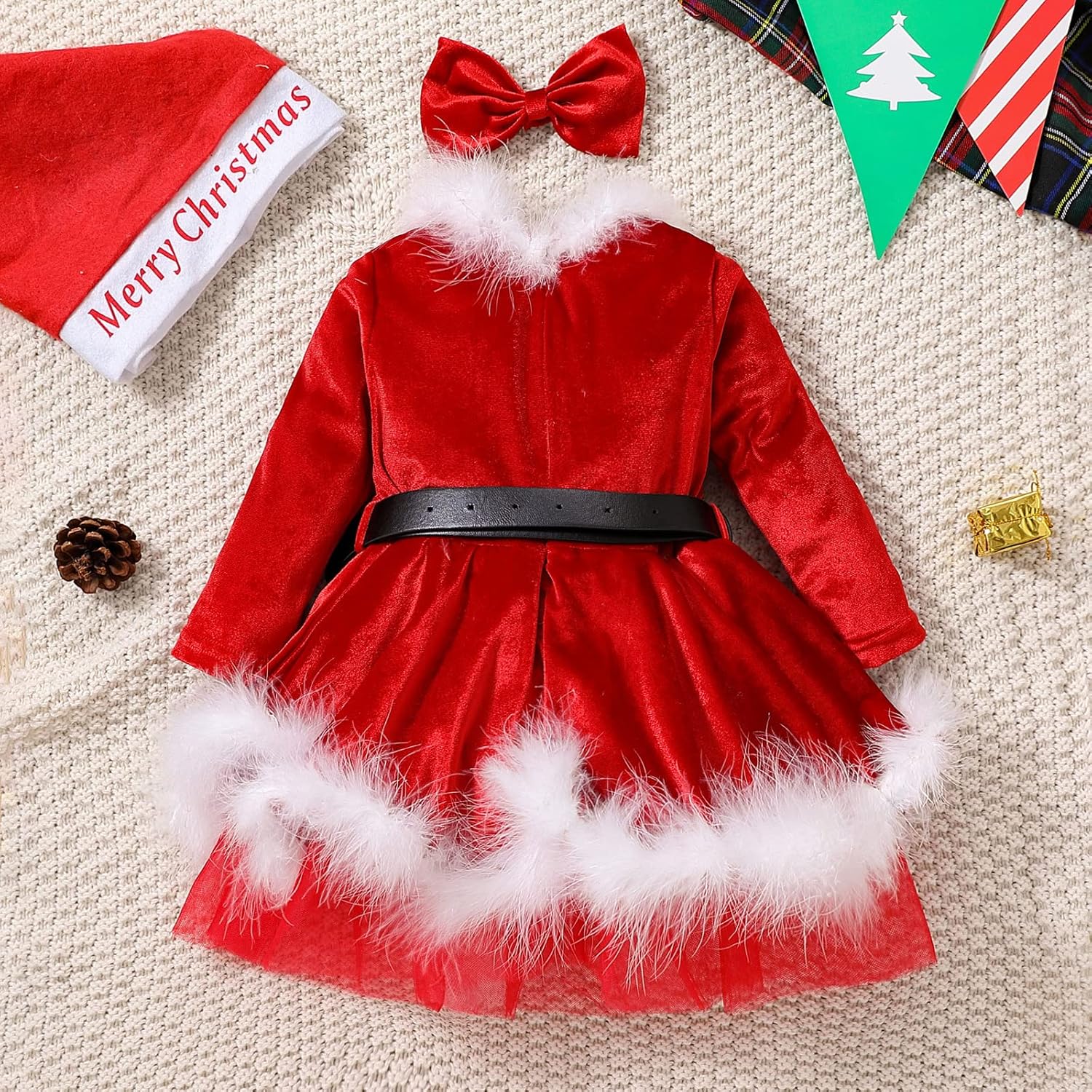 Adorable Christmas Dress for Toddler Girl Santa Claus Outfit
