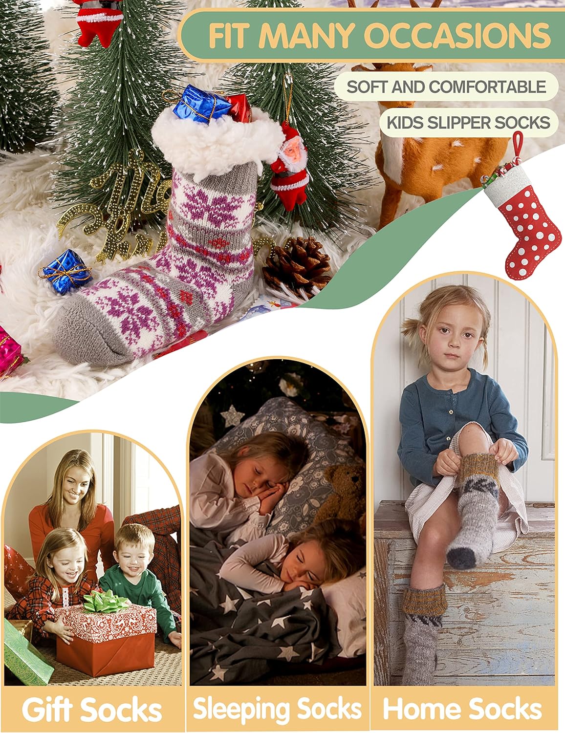 Perfectly Fuzzy Winter Slipper Socks for Kids