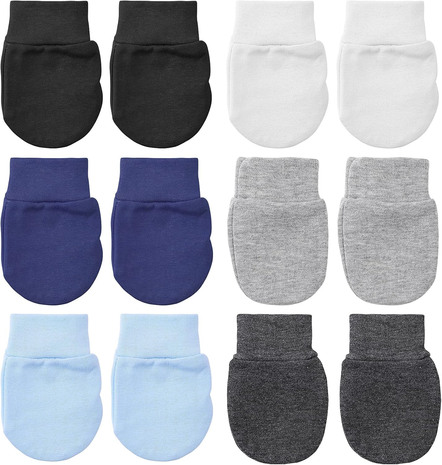 Aster 6 Pairs Baby Mittens for Newborn Toddler Soft Stretchy