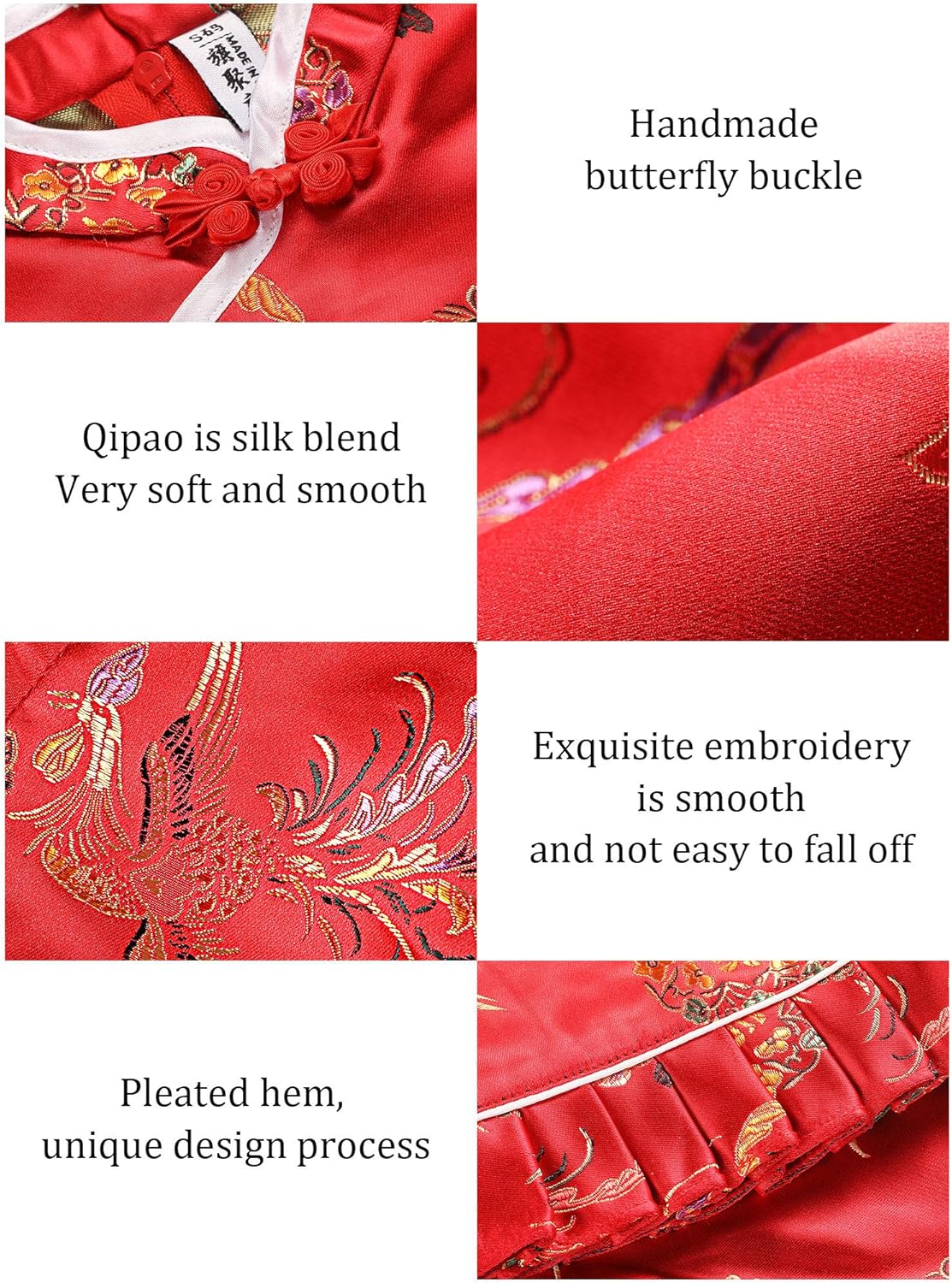 Geyoga Baby QipaoChinese New YearDress with TasselHair Clips Velvet Stockings