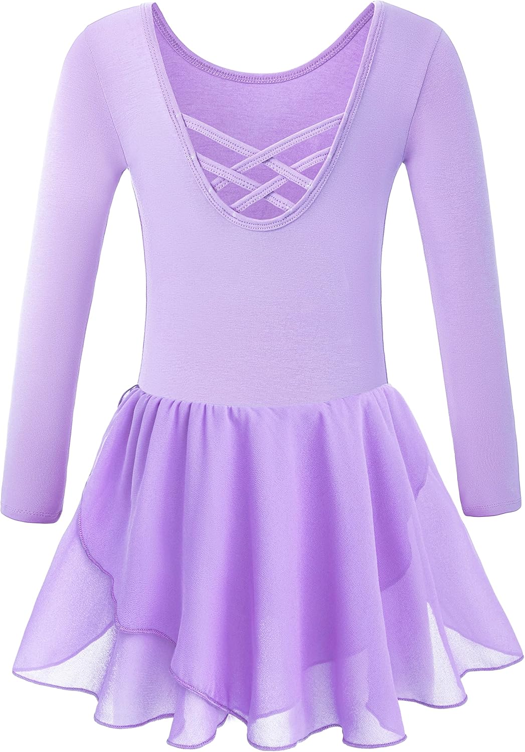 Stylish Girls Ballet Leotards with Petal Skirt and Bowknot Back for Dance