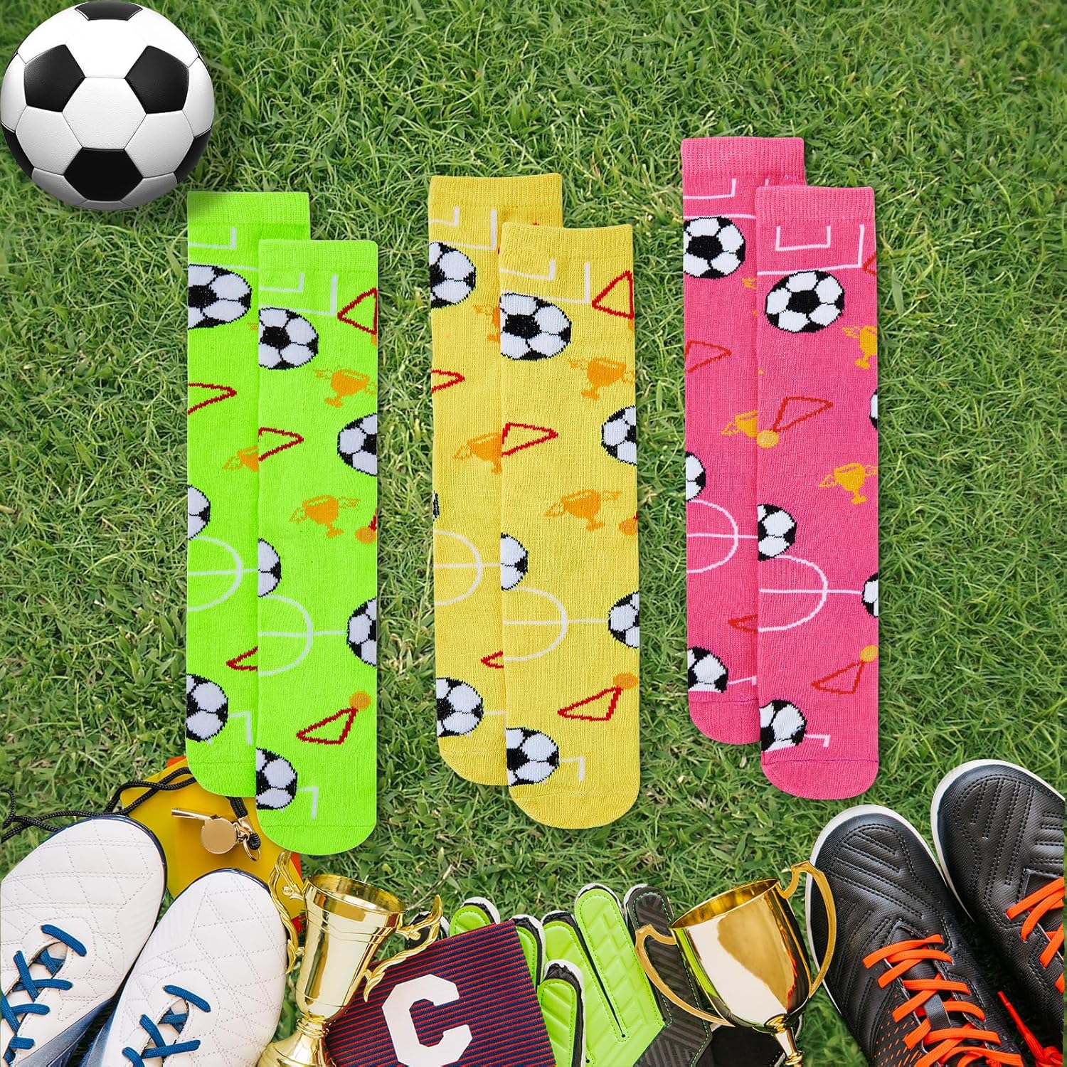 Kids soccer socks breathable soft high