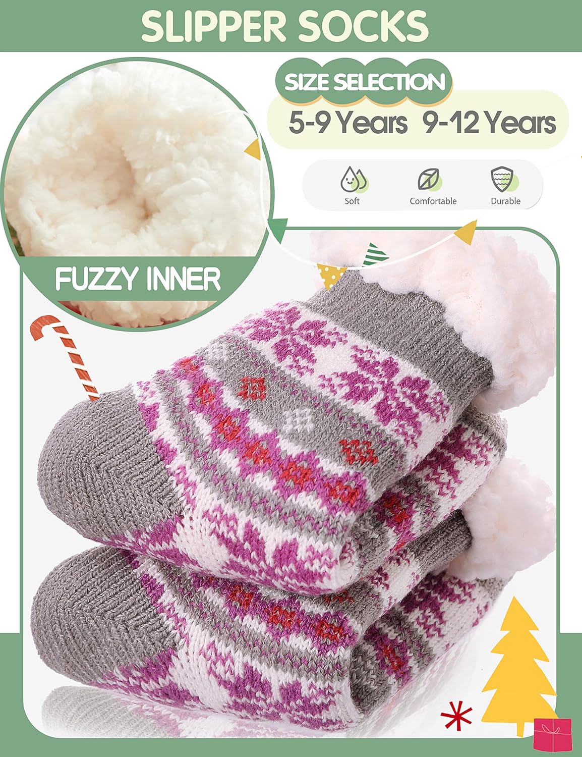 Perfectly Fuzzy Winter Slipper Socks for Kids