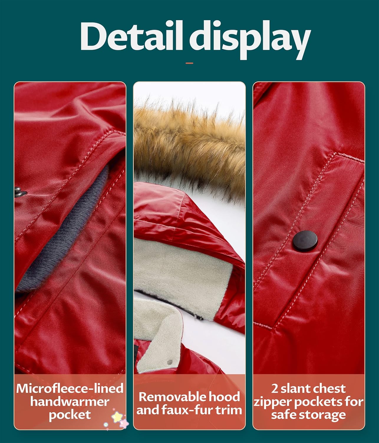 Warm Parka for Girls - winter accessories