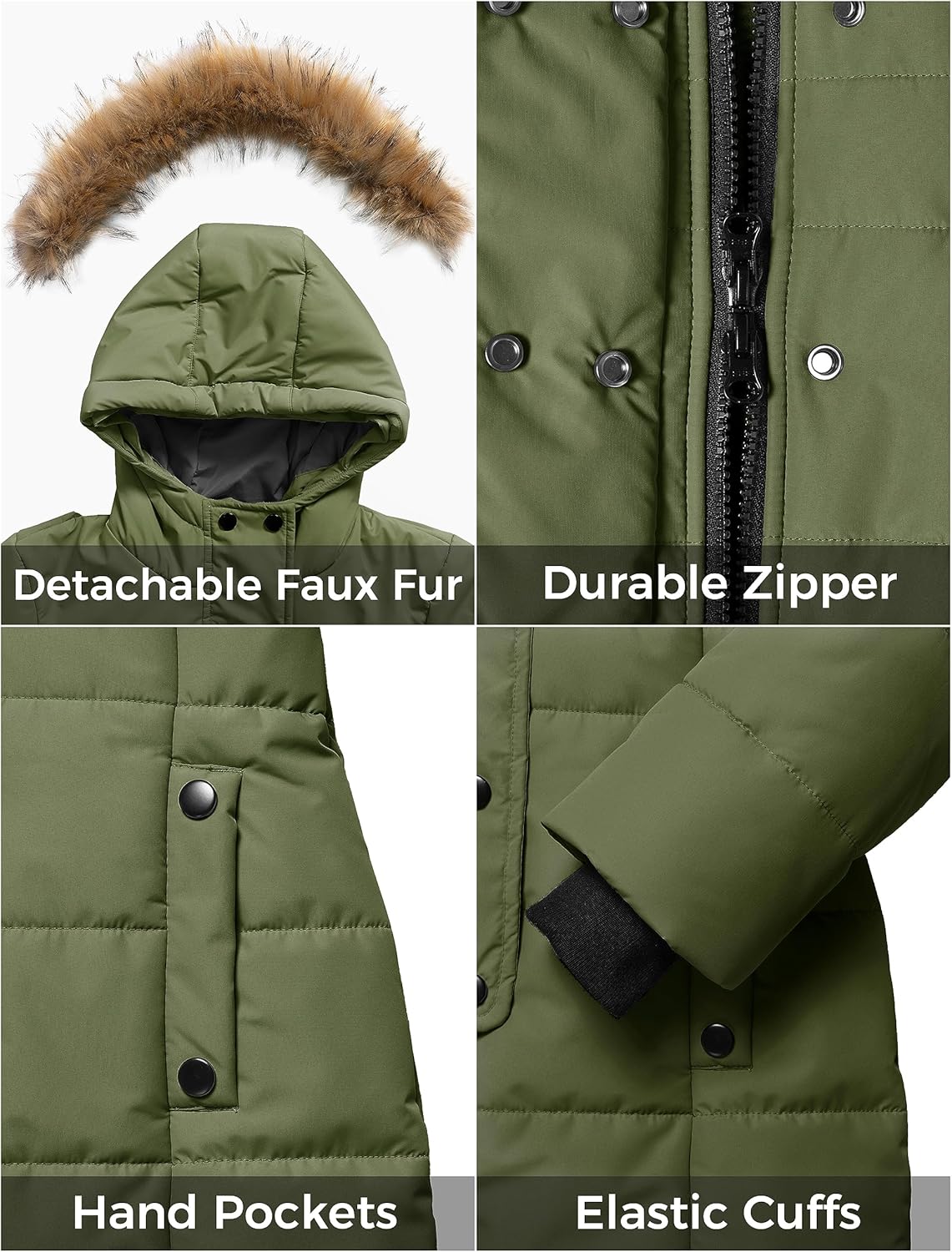 ZSHOW Girls Waterproof Winter Parka