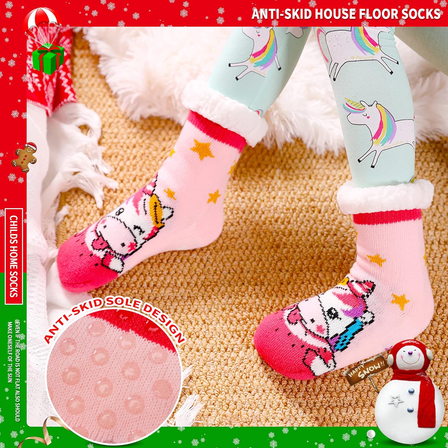 SeeyAN Kids Warm Fuzzy Slippers