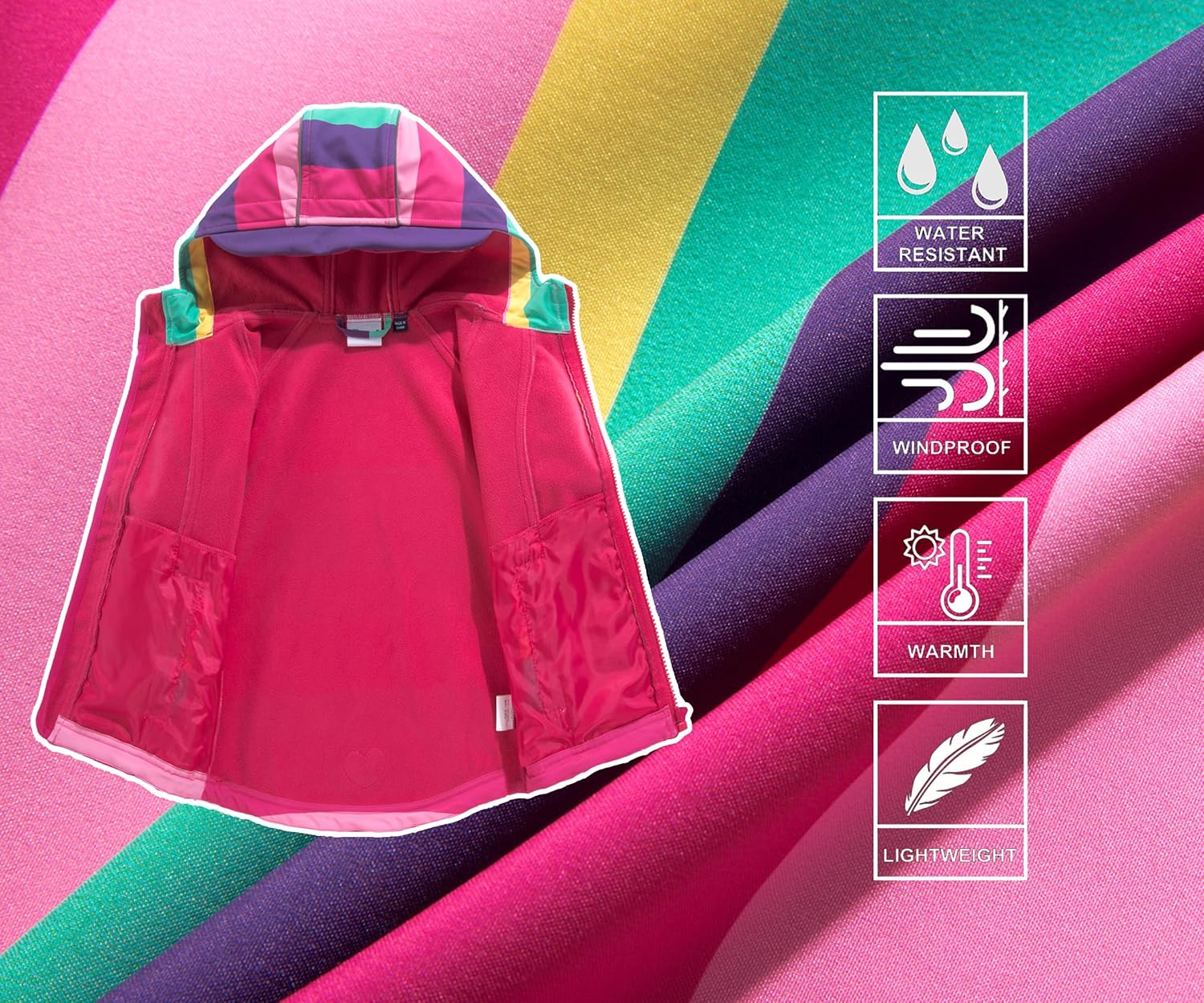 Hiheart Girls Fleece Softshell Jacket